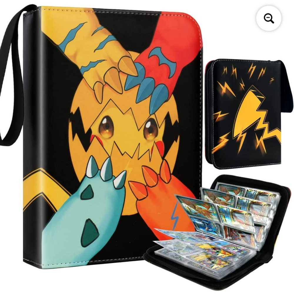NEW 4 Pocket Trading Card Binder for Game Cards 55 Sleeves Can Hold 440 Cards